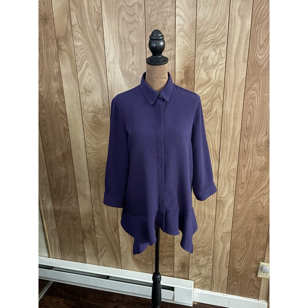 Simply Vera Vera Wang purple tunic top shirt blouse Size Small
